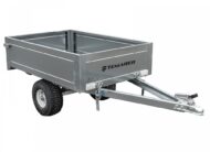 Remorque agricole simple essieu basculante pour quad tracteur 120x80x30 cm